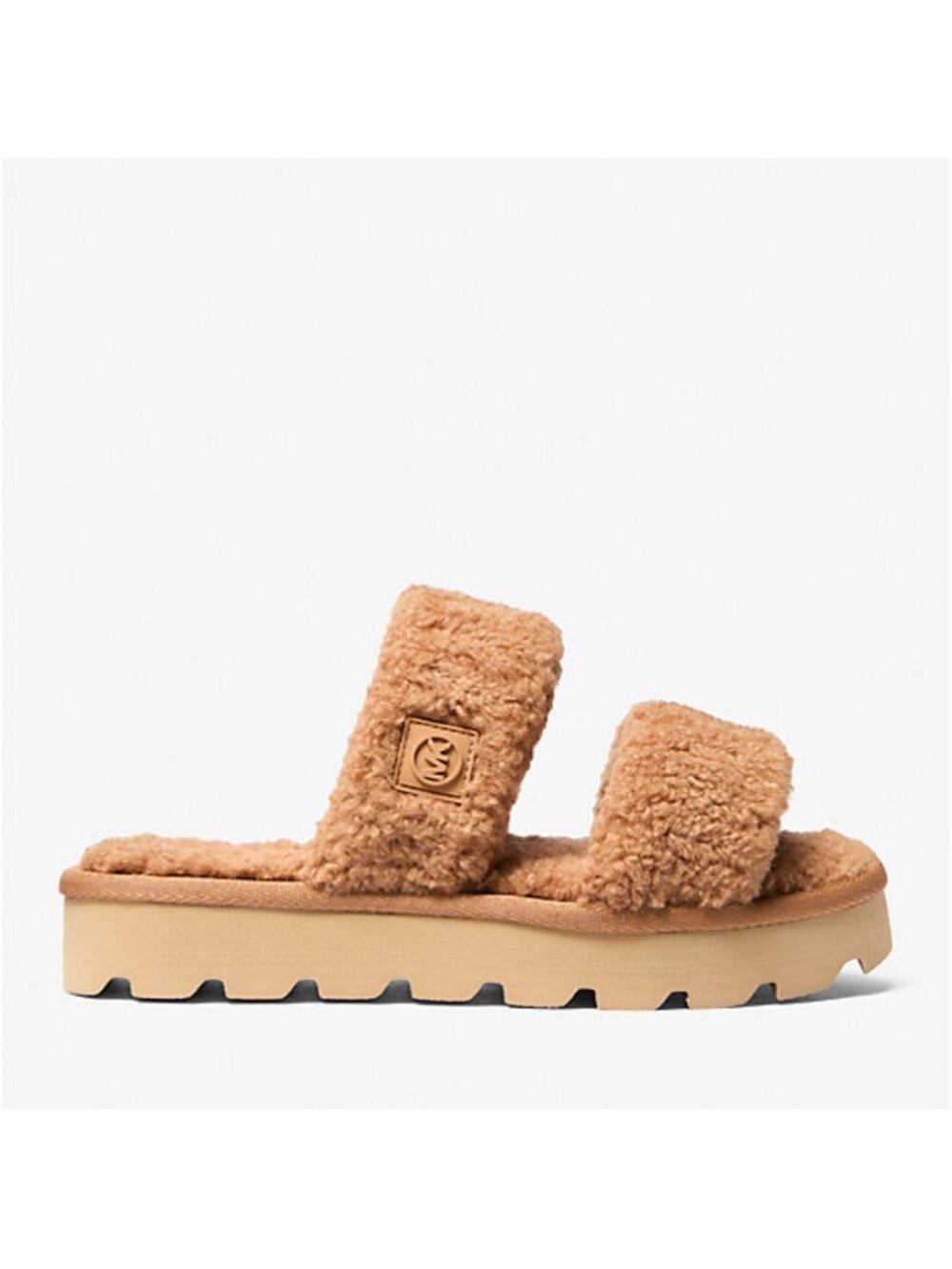 Michael Kors Winnie Camel Faux Sheering Slide Sandals, Size 8 - Picture 3 of 7